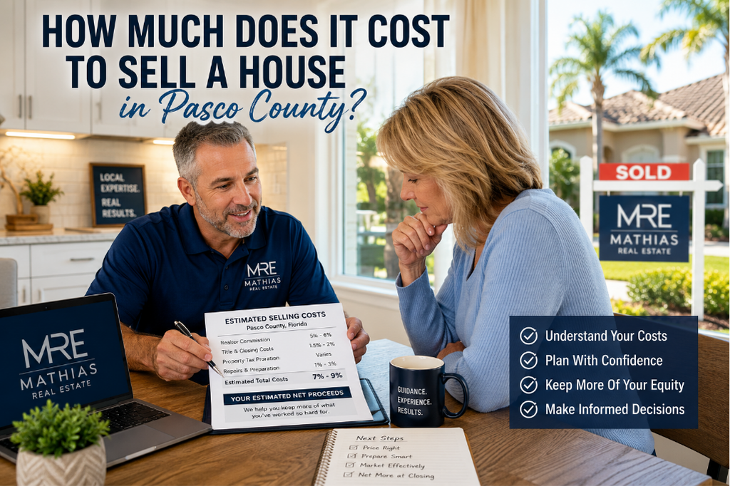 Realtor explaining the cost to sell a house in Pasco County, Florida.