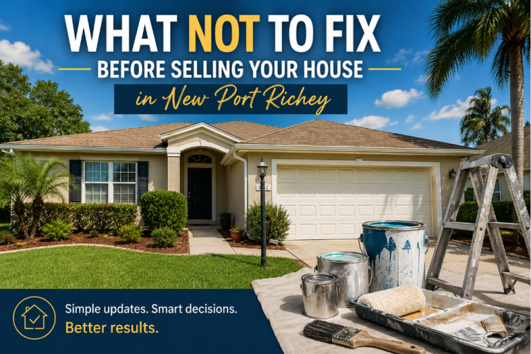 Well-maintained home in New Port Richey showing simple curb appeal improvements before selling.