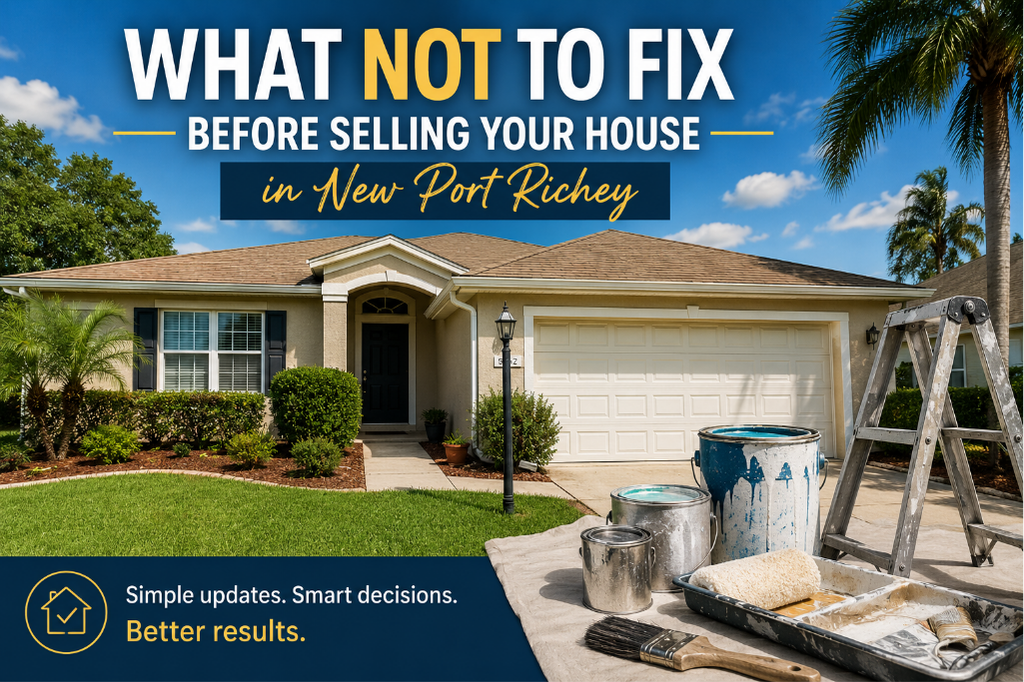 Well-maintained home in New Port Richey showing simple curb appeal improvements before selling.