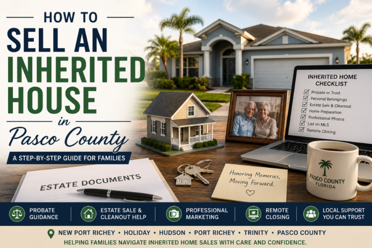 How to sell an inherited house in Pasco County with probate guidance, estate cleanout help, and remote closing options