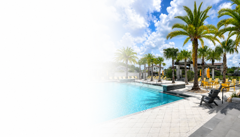 Community pool and homes in Odessa Florida neighborhood