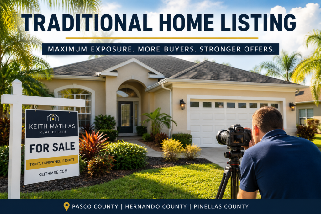 Traditional home listing in Pasco County Florida with professional real estate photography.