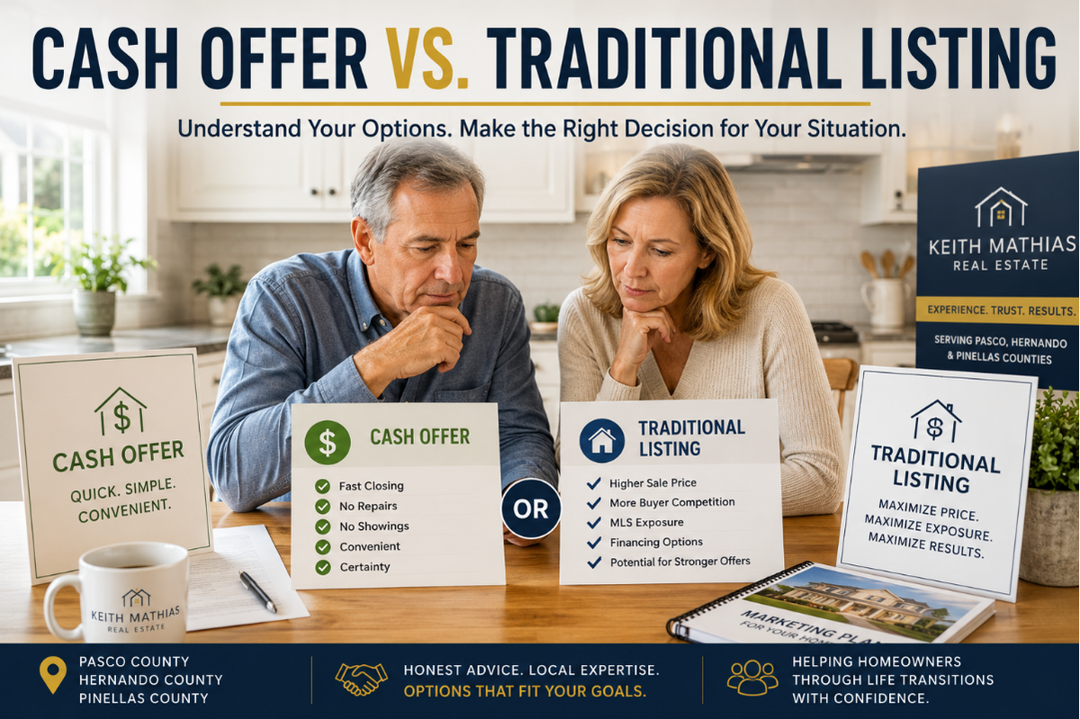 Cash offer versus traditional home listing comparison in Florida.