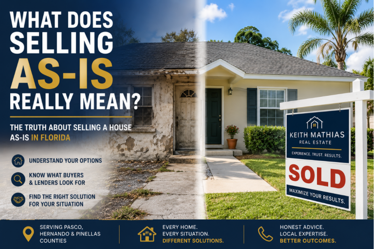 Selling a house as-is in Florida without making major repairs.