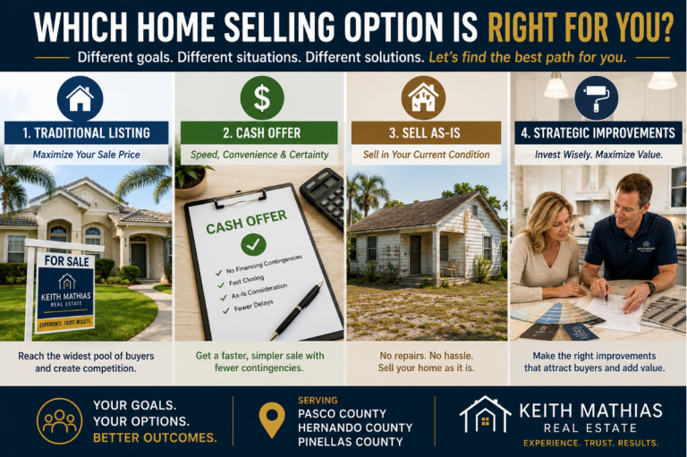 Comparing different home selling options in Pasco County Florida.