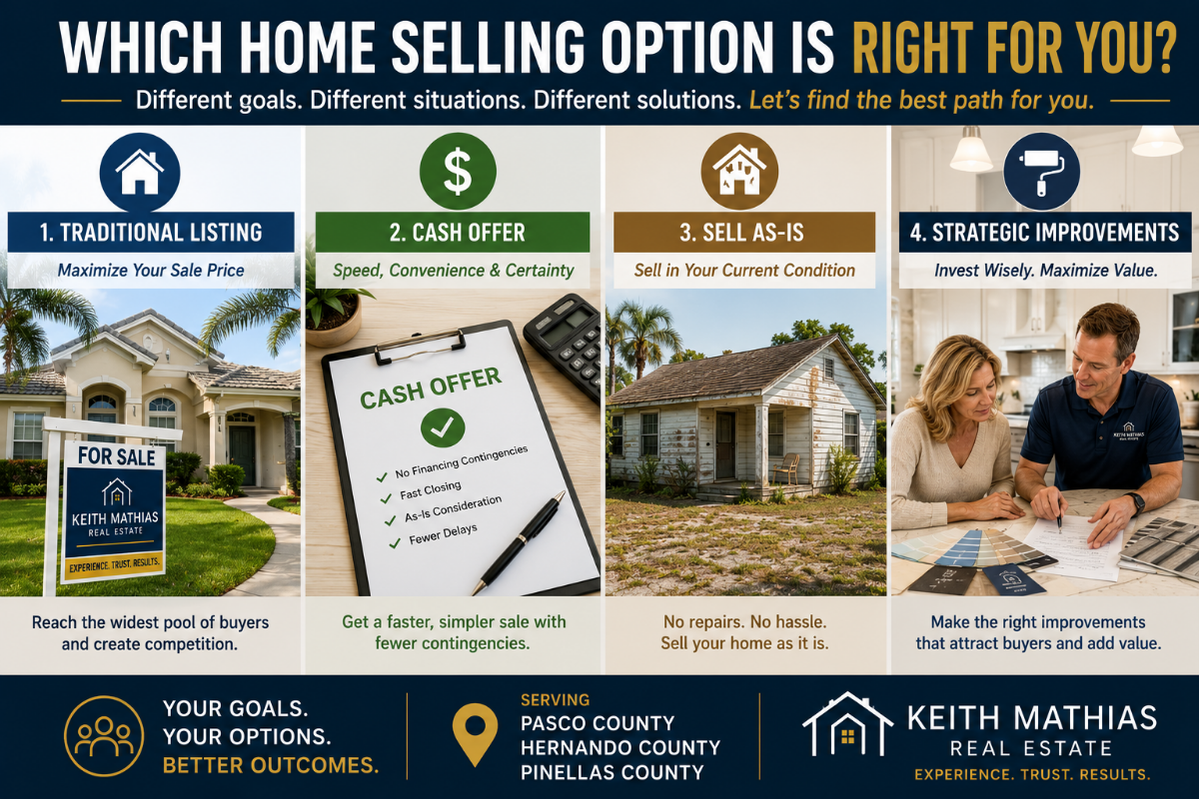 Comparing different home selling options in Pasco County Florida.