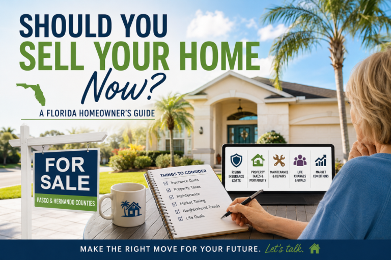 Should You Sell Your Home Now Florida homeowner reviewing selling options in Pasco County