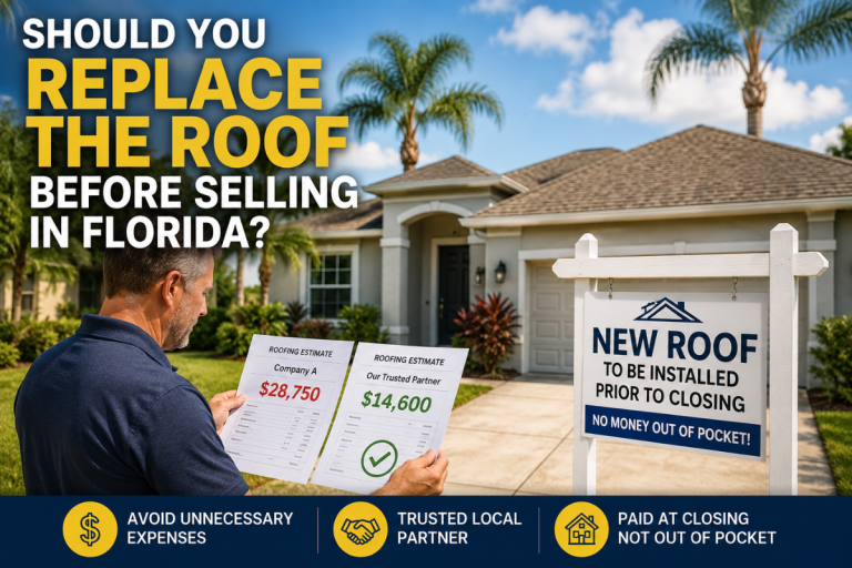 Florida homeowner considering roof replacement before selling a house in Pasco County