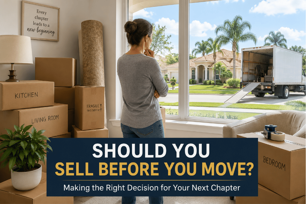 Homeowner deciding whether to sell before moving from a Florida home.
