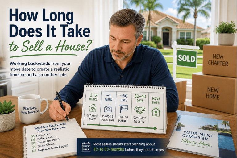 Homeowner planning a home selling timeline in Pasco County, Florida.