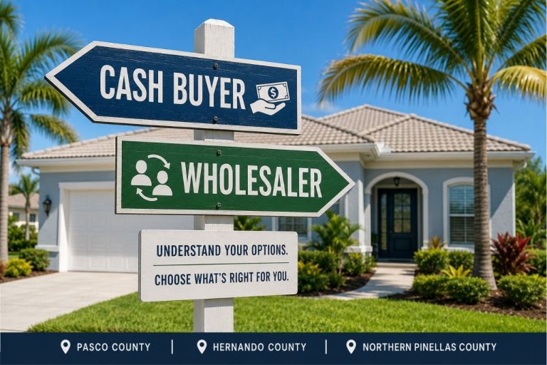 Florida homeowner comparing a cash buyer and wholesaler before selling a house.
